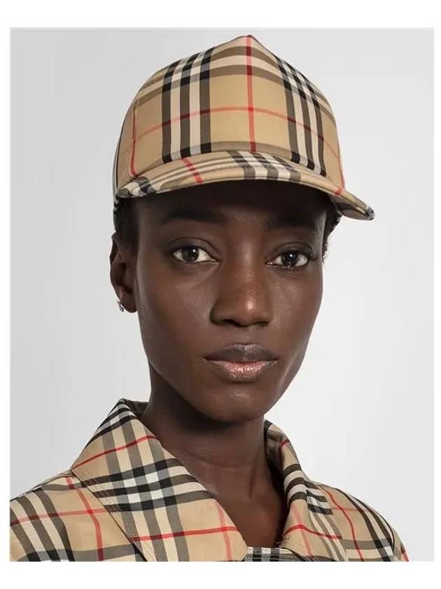 logo applique vintage check ball cap beige - BURBERRY - BALAAN 4