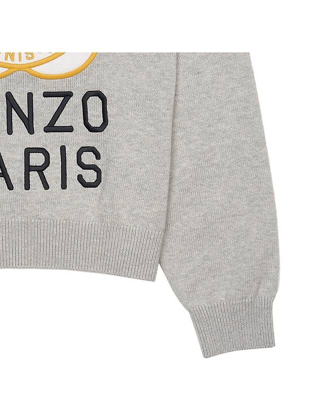 Women's Tiger Academy Wool Knit Top Pale Grey - KENZO - BALAAN 7