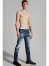 Leather Patch Skater Jeans Blue - DSQUARED2 - BALAAN 3