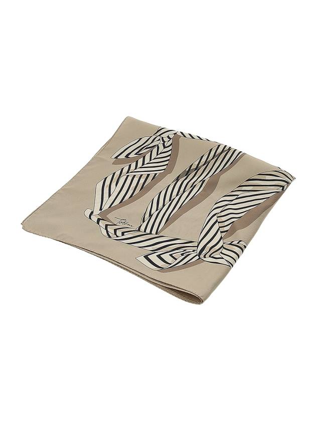 Knot Print Silk Scarf Beige - TOTEME - BALAAN 8