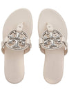 Women's Metal Miller Soft Flip Flops New Cream - TORY BURCH - BALAAN 7