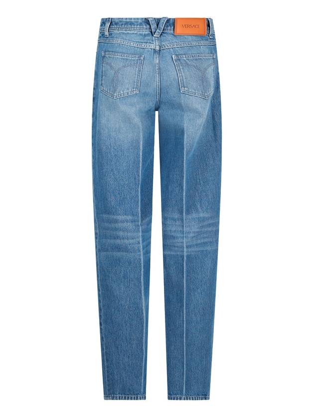 Women's Boyfriend Cotton Straight Jeans Blue - VERSACE - BALAAN 3