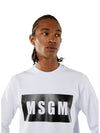 Box Logo Print Sweatshirt White - MSGM - BALAAN 3