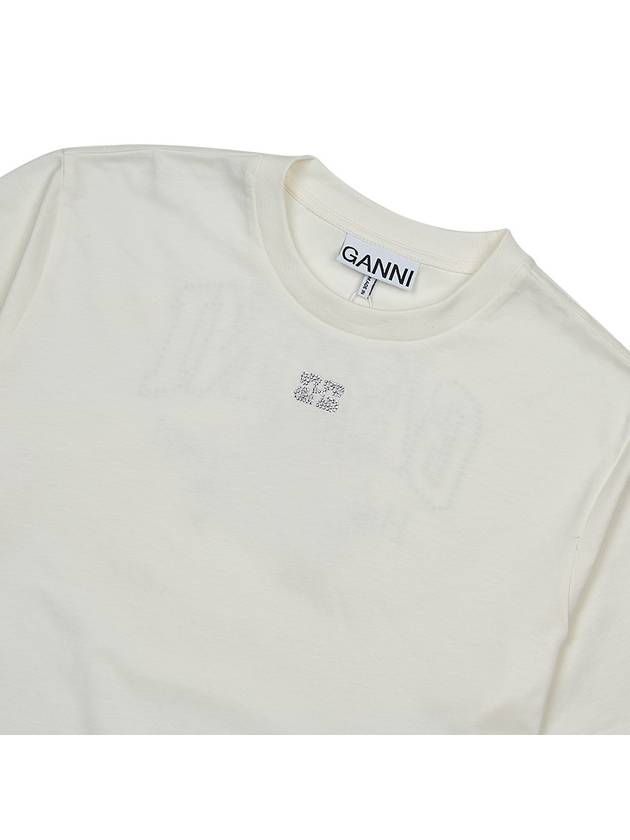 Logo Cotton Short Sleeve T-Shirt White - GANNI - BALAAN 5