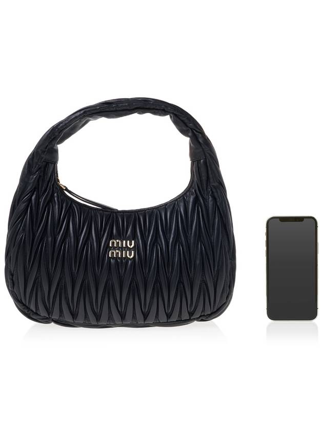 Wander Materasse Nappa Leather Hobo Bag Black - MIU MIU - BALAAN 7