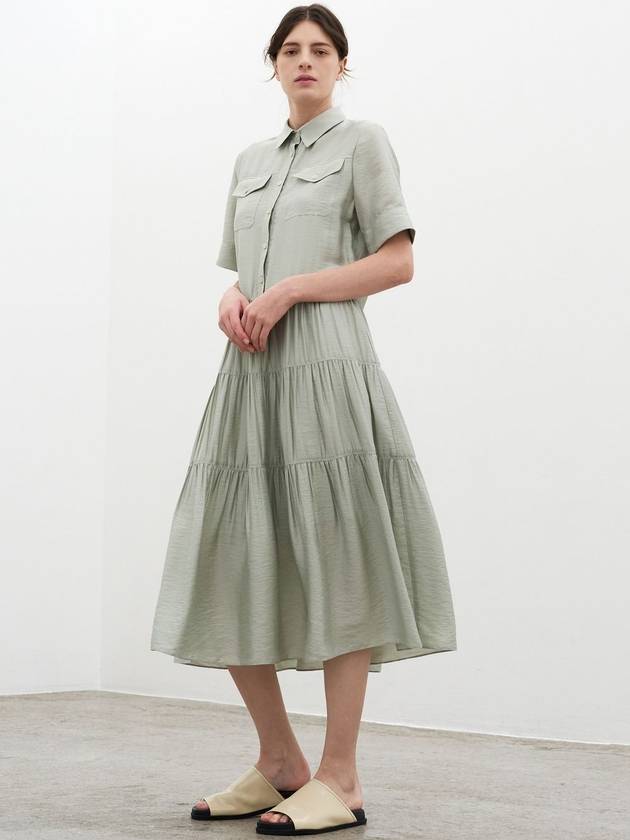 Tiered Shirring Dress_Mint - MITTE - 1