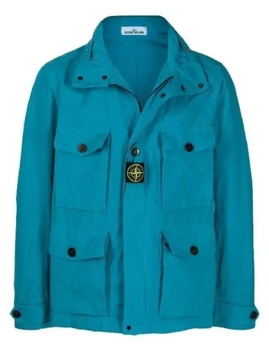 Waffen Patch Cordura Utility Jacket Blue - STONE ISLAND - BALAAN.