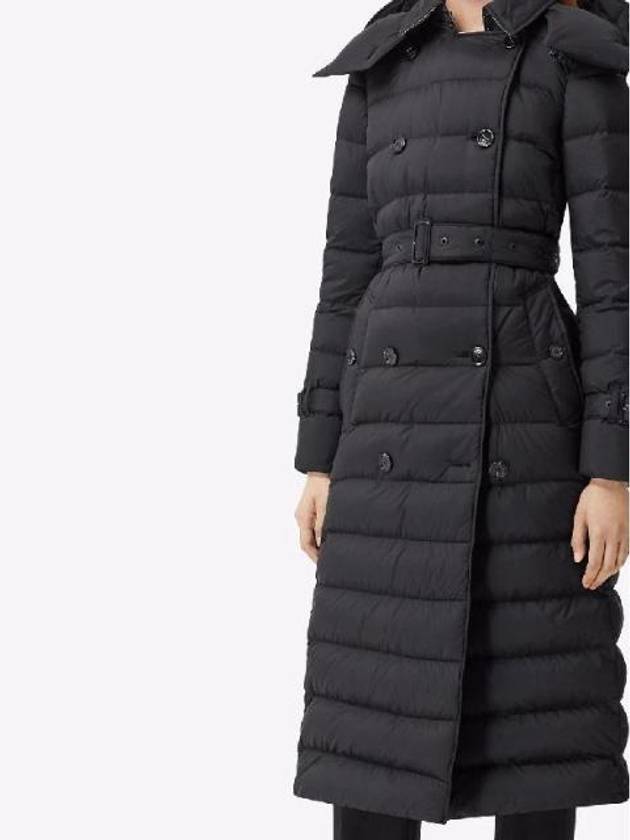 Women's Detachable Belted Long Padding Black - BURBERRY - BALAAN 5