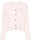 Embroidery Bold Fox Head Cardigan Light Pink - MAISON KITSUNE - BALAAN 1