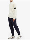 Wappen Patch Crew Neck Soft Cotton Knit Top Ivory - STONE ISLAND - BALAAN 5