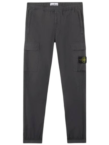 Stretch Cotton Tella Parachute Straight Pants Charcoal Grey - STONE ISLAND - BALAAN 1