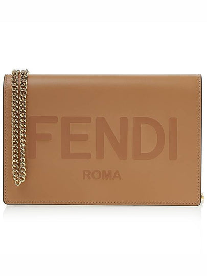 Logo Chain Small Long Wallet Brown - FENDI - BALAAN 2