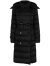 Women's Double Breasted Hooded Padded Black - BURBERRY - BALAAN 2