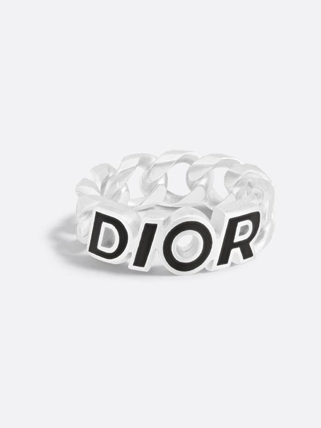 Italic Chain Link Ring Silver - DIOR - BALAAN 3