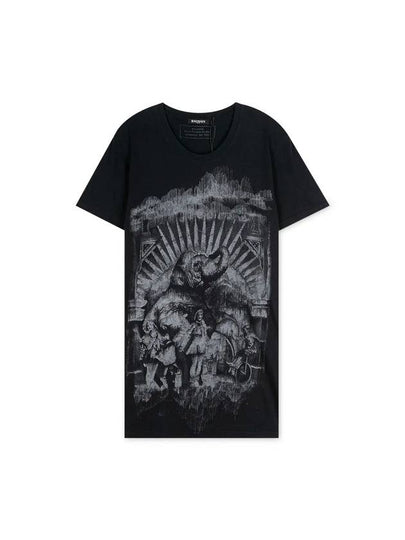 Elephant Print Short Sleeve T-Shirt Black - BALMAIN - BALAAN 2