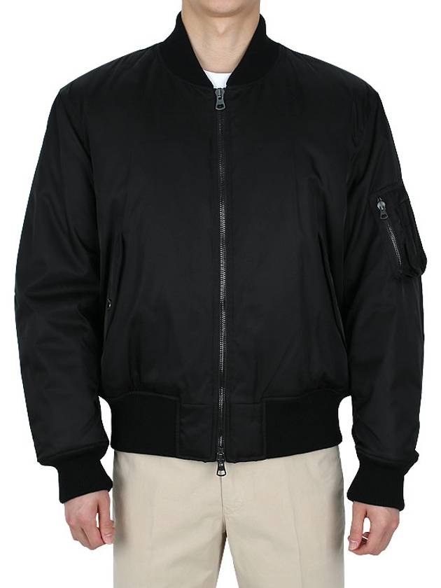 Oakleaf Crest Nylon Bomber Jacket Black - BURBERRY - BALAAN 2