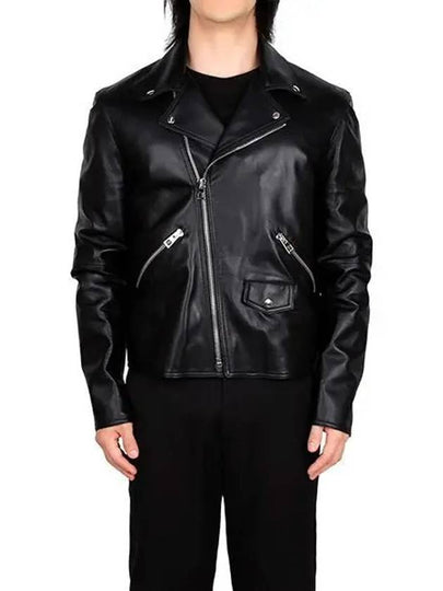 Pocket Nappa Leather Biker Jacket Black - LOEWE - BALAAN 2