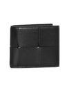 Intrecciato Coin Pocket Half Wallet Black - BOTTEGA VENETA - BALAAN 3