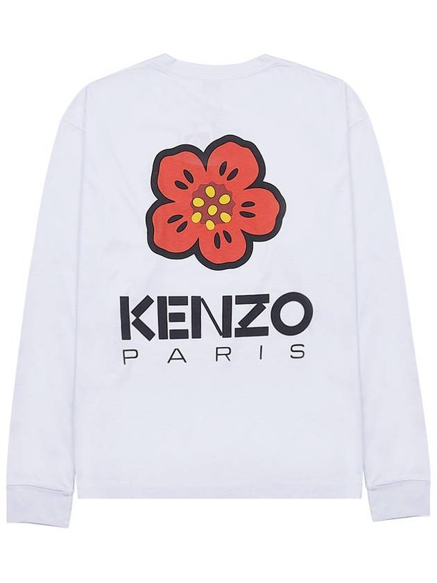 Boke Flower Embroidery Cotton Long Sleeve T-Shirt White - KENZO - BALAAN 4