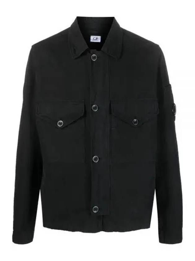 Lens Wappen Two Pocket Collar Cotton Jacket Black - CP COMPANY - BALAAN 2