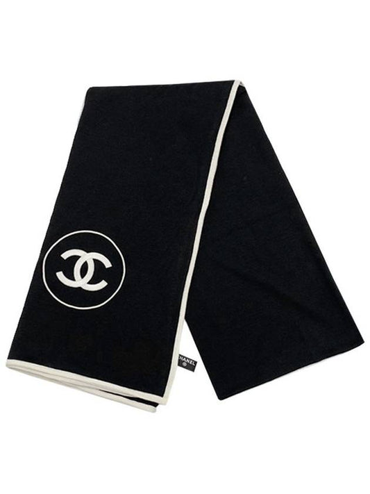 CC Logo Cashmere Silk Scarf Black - CHANEL - BALAAN 2