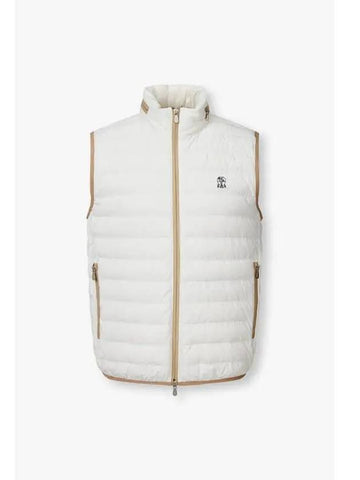 Men s Quilted Zip Up Down Vest White - BRUNELLO CUCINELLI - BALAAN 1