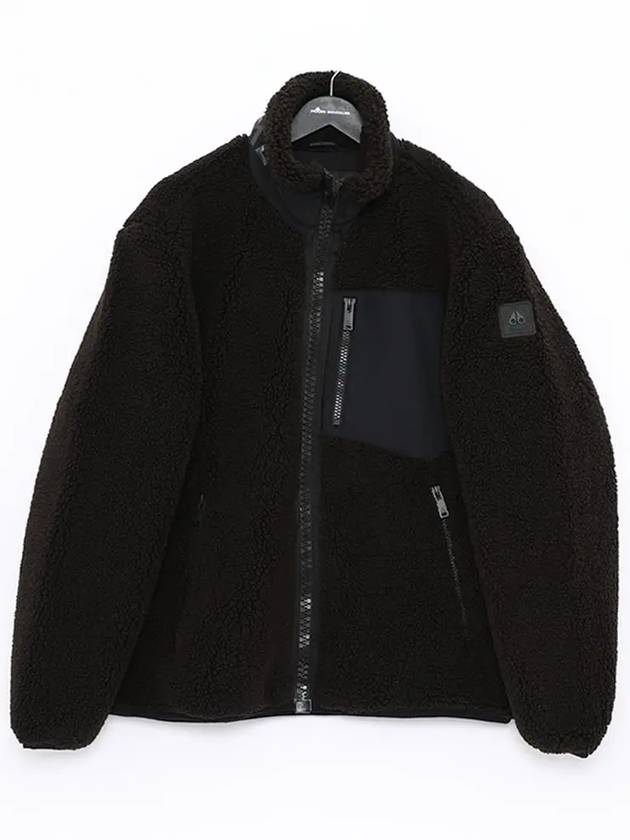 Men's Sagrek Shearling Fleece Zip-Up Jacket Black - MOOSE KNUCKLES - BALAAN 2