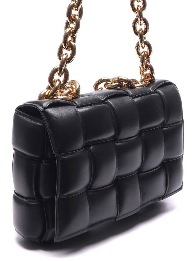 Gold Cassette Lambskin Shoulder Bag Black - BOTTEGA VENETA - BALAAN 4