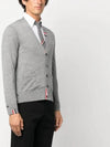 Men's Jersey Stitch V-Neck Cardigan Light Grey - THOM BROWNE - BALAAN 5