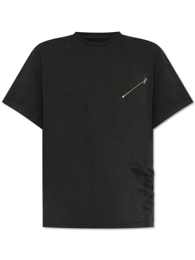 MM6 Maison Margiela T-shirt With Pocket, Women's, Black - MAISON MARGIELA - BALAAN 1