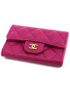 CH Classic Caviar Flap Zipper Card Wallet Purple Gold CH41WT007 - CHANEL - BALAAN 4