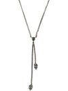 double skull chain necklace silver - ALEXANDER MCQUEEN - BALAAN 4