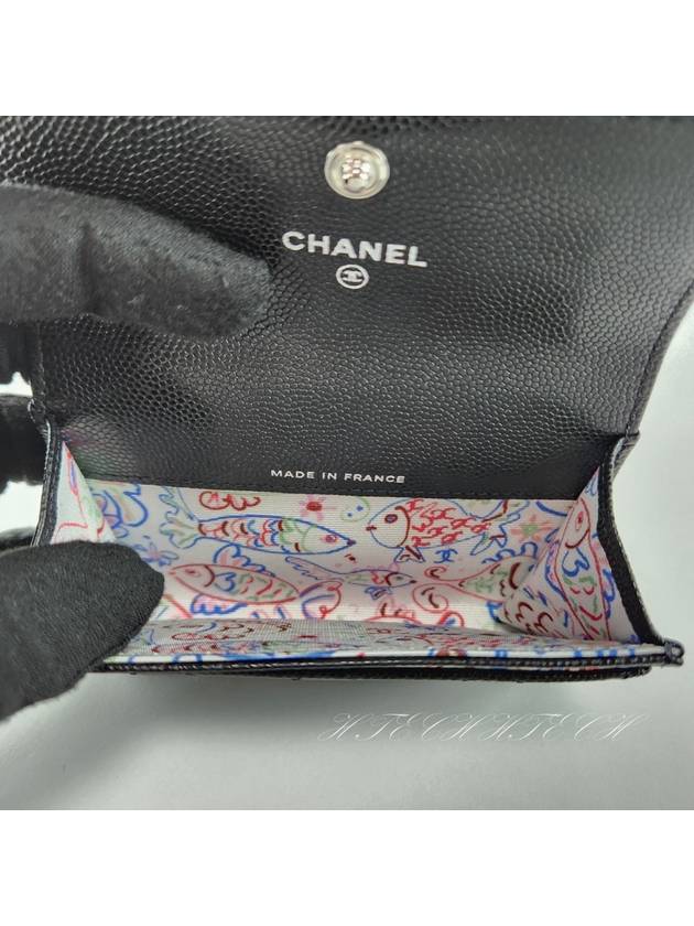 Classic card wallet black caviar snap women s AP4333 - CHANEL - BALAAN 9