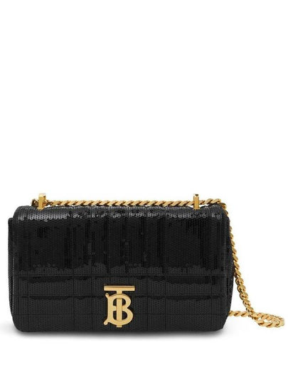 Lola Sequin Quilted Leather Small Shoulder Bag Black - BURBERRY - BALAAN 2