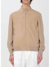 Knitted Sleeves Leather Jacket Beige - BRUNELLO CUCINELLI - BALAAN 2