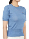 Women's Orb Logo Wool Silk Blend Crop Knit Top Blue - VIVIENNE WESTWOOD - BALAAN 4