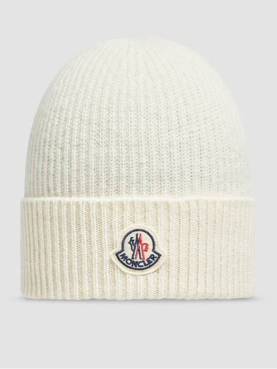 Cashmere Wool Beanie White - MONCLER - BALAAN 2