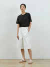 Denim Relaxed Bermuda Pants White - RYUL+WAI: - BALAAN 2