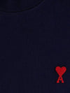 Small Heart Logo Short Sleeve T-Shirt Navy - AMI - BALAAN 7