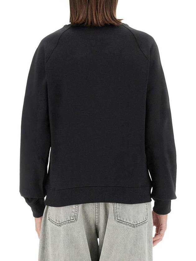 Women's Brushed Logo Crew Neck Sweatshirt Black - MSGM - BALAAN 4