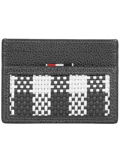 Check 2-Tier Card Wallet Grey - THOM BROWNE - BALAAN 2