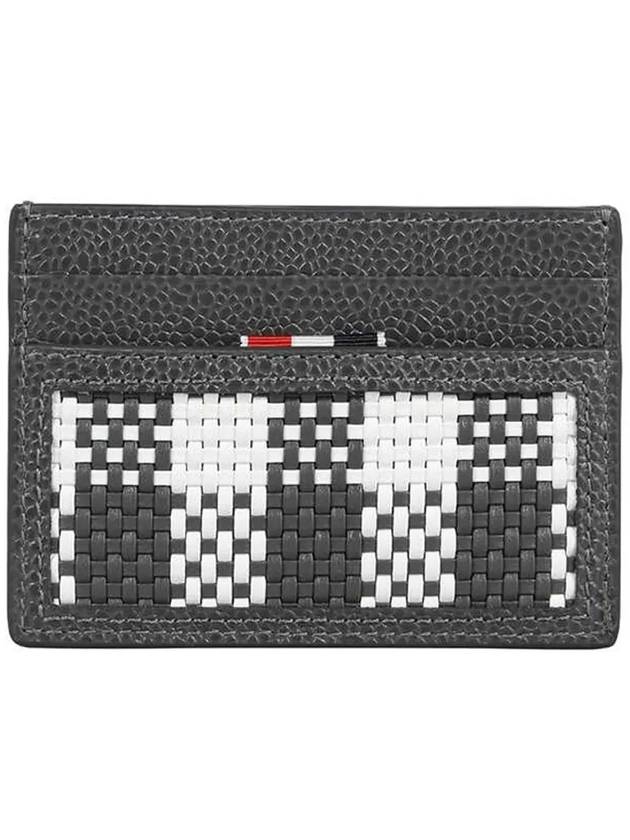 Check 2-Tier Card Wallet Grey - THOM BROWNE - BALAAN 3