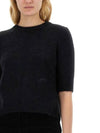 Brushed Alpaca Open Back Knit Top Black - GANNI - BALAAN 5