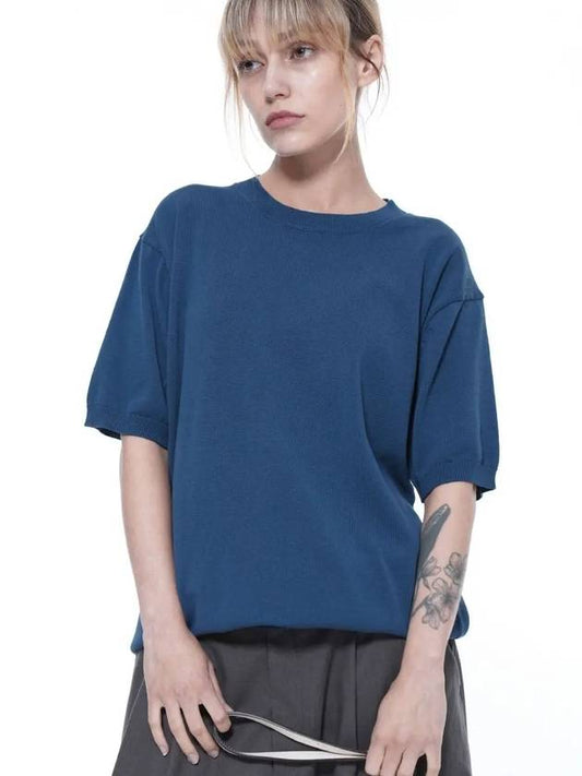 Women s LBRHK BL Linen Basic Round Half Knit Blue - CHANCE'S NOI - BALAAN 2