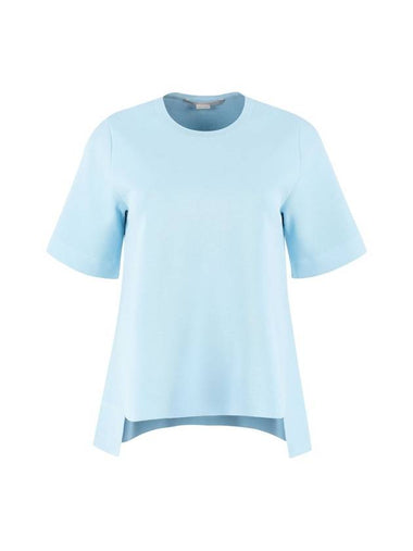 Women's Crop Short Sleeve T-Shirt Blue - STELLA MCCARTNEY - BALAAN 1