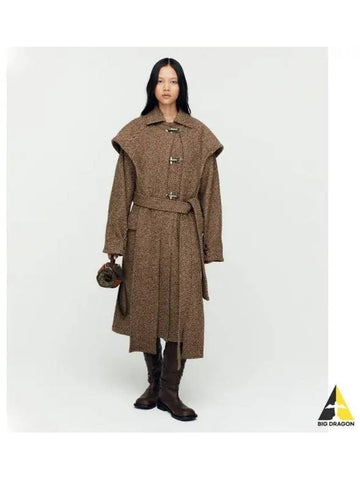 for WOMEN Scarf Double Layered Coat awa661w BROWN - ANDERSSON BELL - BALAAN 1