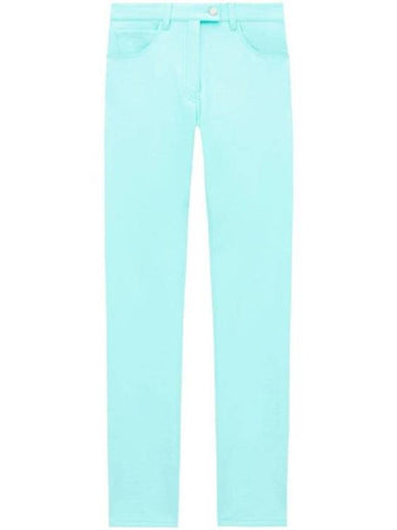 Cotton Blend Straight Pants Blue - COURREGES - BALAAN 1