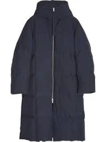 Quilted Hood Down Long Padded Navy - JIL SANDER - BALAAN 2