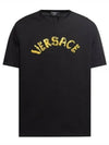 Seashell Baroque Embroidered Logo Crewneck Short Sleeve T-Shirt Black - VERSACE - BALAAN 2