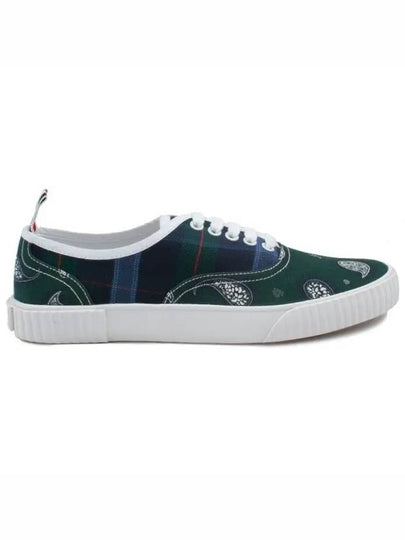 Tartan Paisley Twill Heritage Men's Low Top Sneakers - THOM BROWNE - BALAAN 2